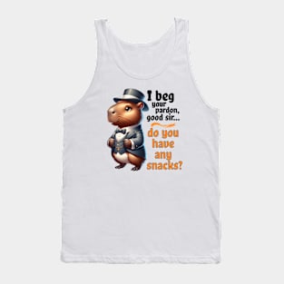 Capybara Gentleman Seeks Snacks Funny Victorian Tank Top